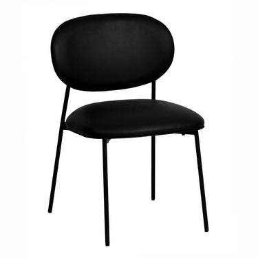 TOV McKenzie Performance Vegan Leather Stackable Dining Chair - Set of 2 Black