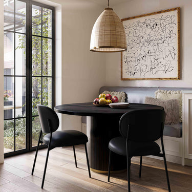 TOV McKenzie Performance Vegan Leather Stackable Dining Chair - Set of 2 Black