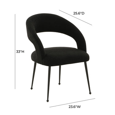 TOV Rocco Performance Boucle Dining Chair Black