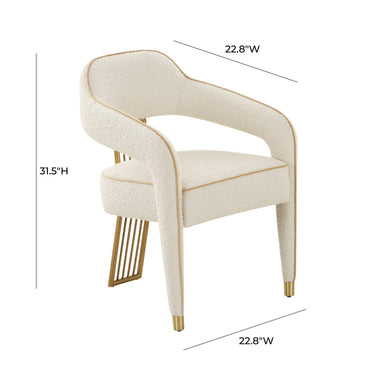TOV Corralis Performance Boucle Dining Chair Cream