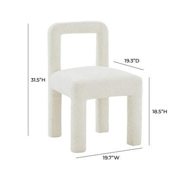 TOV Hazel Performance Boucle Dining Chair Cream