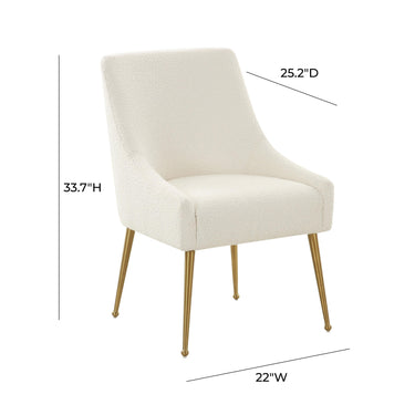 TOV Beatrix Cream Performance Boucle Side Chair Cream
