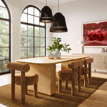 TOV Carmel Performance Velvet Dining Chair Cognac