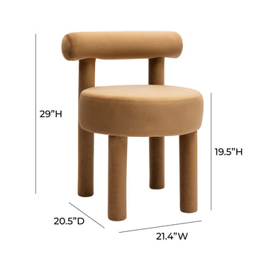 TOV Carmel Performance Velvet Dining Chair Cognac