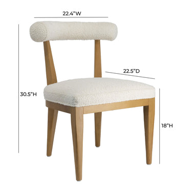 TOV Palla Performance Boucle Dining Chair Cream