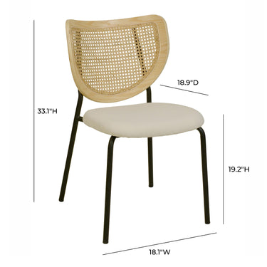 TOV Nessie Natural Rattan Dining Chair - Set of 2 Natural - ON FINAL SALE