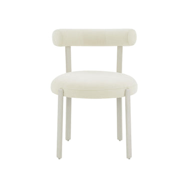 TOV Margaret Performance Chenille Bolster Back Dining Chair Cream