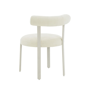 TOV Margaret Performance Chenille Bolster Back Dining Chair Cream