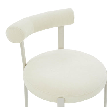 TOV Margaret Performance Chenille Bolster Back Dining Chair Cream