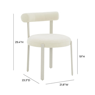 TOV Margaret Performance Chenille Bolster Back Dining Chair Cream