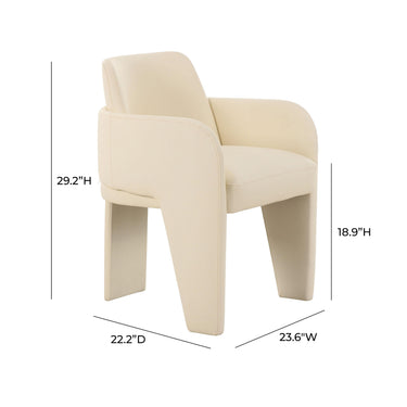 TOV Leo Performance Vegan Leather Dining Chair Cream