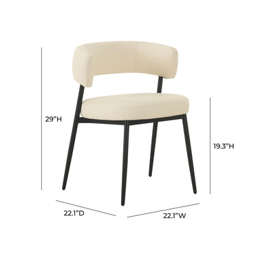 TOV Maxine Cream Performance Vegan Leather Dining Chair Cream