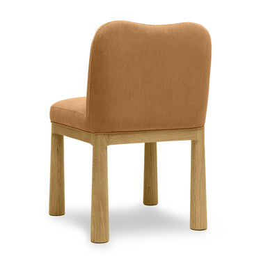 TOV Tiara Performance Velvet and Oak Dining Chair Cognac