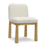 TOV Tiara Performance Velvet and Oak Dining Chair Cream