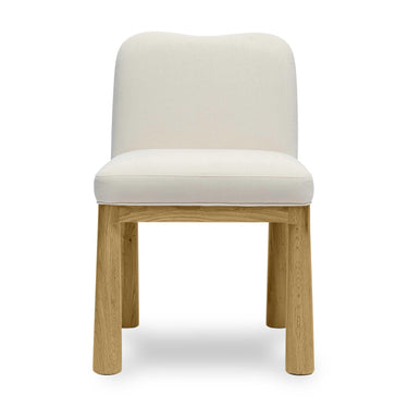 TOV Tiara Performance Velvet and Oak Dining Chair Cream