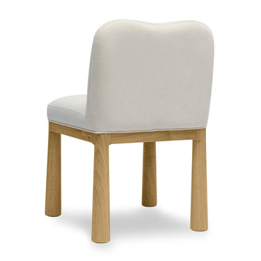 TOV Tiara Performance Velvet and Oak Dining Chair Cream