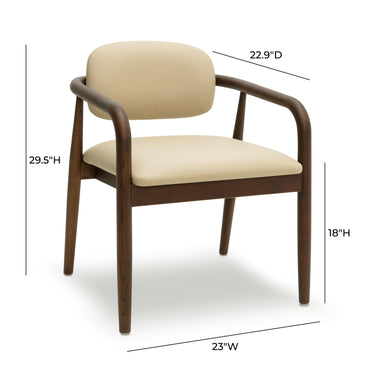 TOV Betsy Taupe Contract-Grade Vegan Leather Dining Chair Taupe