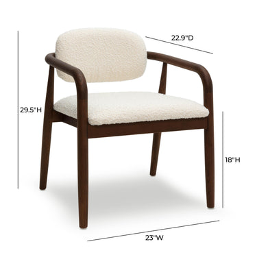 TOV Betsy Cream Performance Boucle Dining Chair Cream