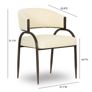 TOV Tatum Performance Vegan Leather Dining Chair Cream