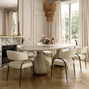 TOV Tatum Performance Vegan Leather Dining Chair Cream