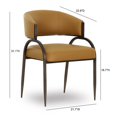 TOV Tatum Performance Vegan Leather Dining Chair Tan