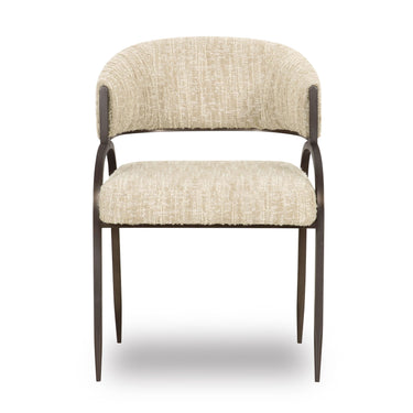 TOV Tatum Taupe Textured Performance Boucle Dining Chair Taupe
