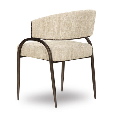TOV Tatum Taupe Textured Performance Boucle Dining Chair Taupe