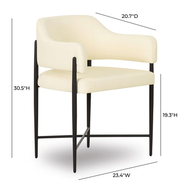 TOV Sezanne Contract-Grade Vegan Leather Dining Chair Cream