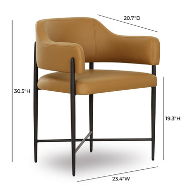 TOV Sezanne Contract-Grade Vegan Leather Dining Chair Tan