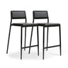 TOV Gale Performance Vegan Leather Stackable Stool - Set of 2 Black