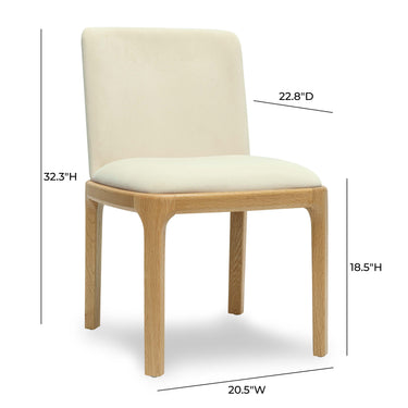 TOV Rebecca Performance Velvet Dining Chair Cream