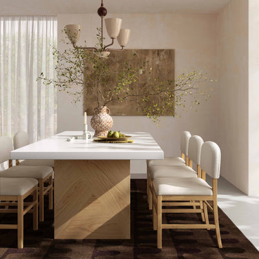 TOV Calla Performance Velvet Dining Chair Cream