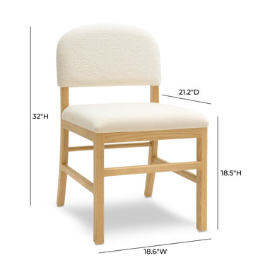 TOV Calla Performance Velvet Dining Chair Cream