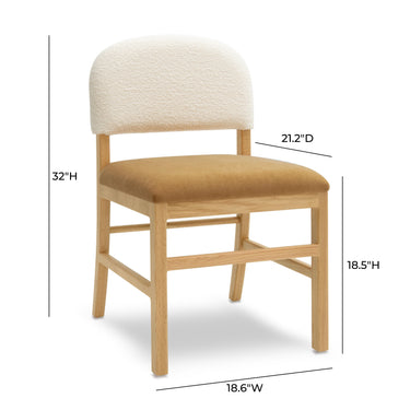 TOV Calla Performance Velvet Dining Chair Cognac