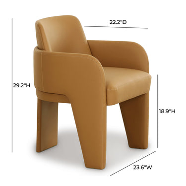 TOV Leo Performance Vegan Leather Dining Chair Tan