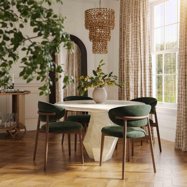 TOV Zinea Performance Textured Velvet Dining Chair Forest Green