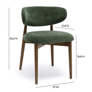 TOV Zinea Performance Textured Velvet Dining Chair Forest Green