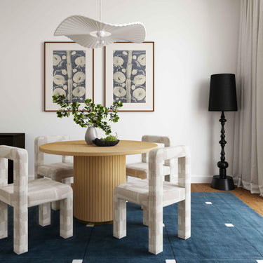 TOV Hazel Cream Patterned Performance Jacquard Dining Chair Cream