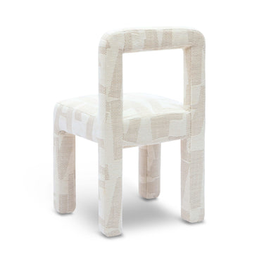 TOV Hazel Cream Patterned Performance Jacquard Dining Chair Cream
