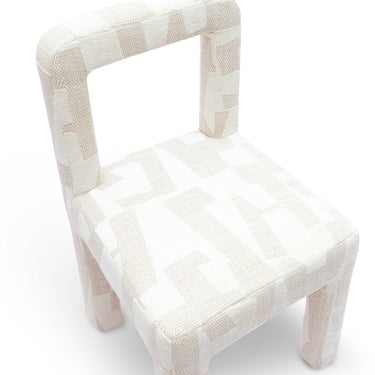 TOV Hazel Cream Patterned Performance Jacquard Dining Chair Cream