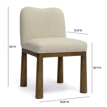 TOV Tiara Performance Basketweave Fabric Dining Chair Cream