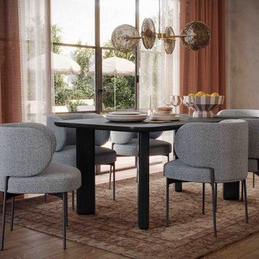 TOV Maureen Speckled Grey Performance Boucle Dining Chair Grey