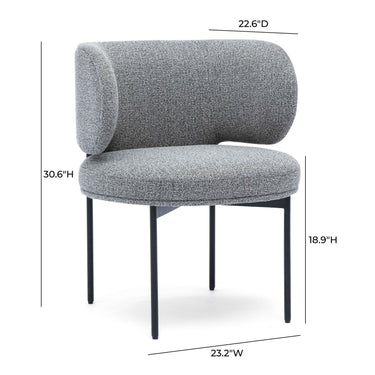 TOV Maureen Speckled Grey Performance Boucle Dining Chair Grey