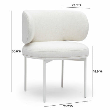 TOV Maureen Cream Performance Upcycled Linen Dining Chair Cream
