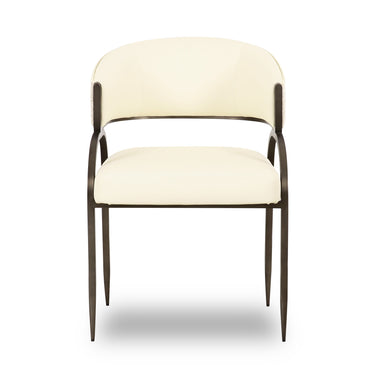 TOV Tatum 2-Tone Performance Vegan Leather Dining Chair Cream