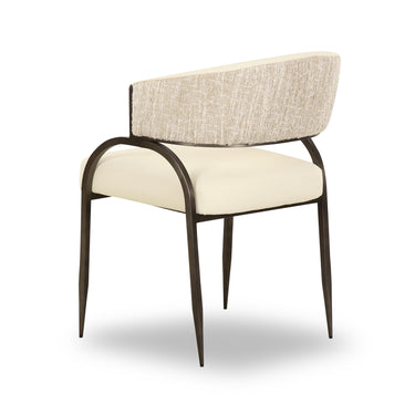 TOV Tatum 2-Tone Performance Vegan Leather Dining Chair Cream