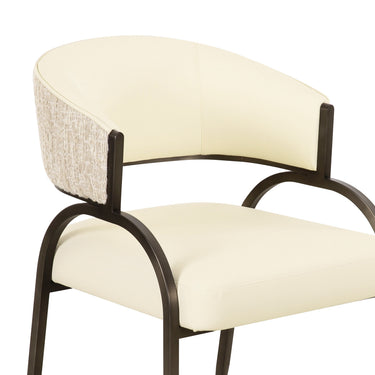 TOV Tatum 2-Tone Performance Vegan Leather Dining Chair Cream
