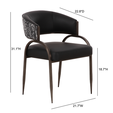 TOV Tatum 2-Tone Performance Vegan Leather Dining Chair Black