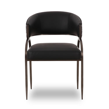 TOV Tatum 2-Tone Performance Vegan Leather Dining Chair Black