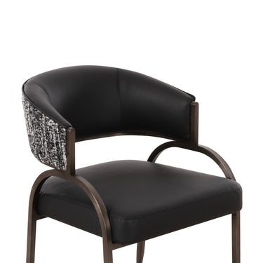 TOV Tatum 2-Tone Performance Vegan Leather Dining Chair Black